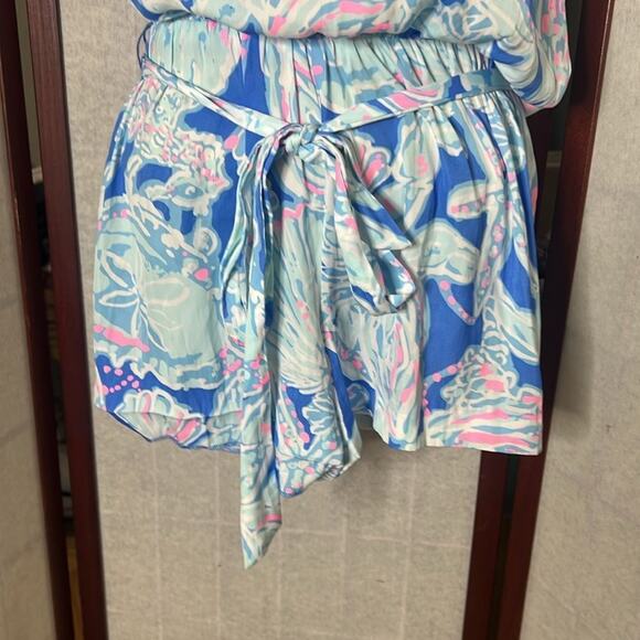 LILLY PULITZER DEANNA TANK BAY BLUE INTO THE‎ DEEP TOP ROMPER SIZE XS - Picture 4 of 10